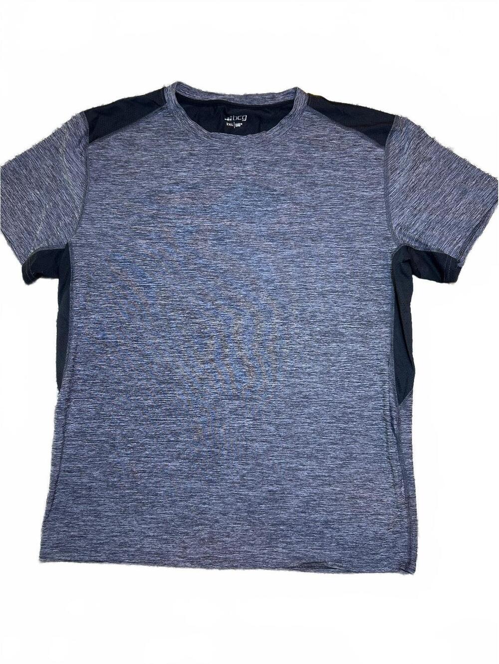 BCG Womens Shirt 2XL Short Sleeve Gray Black Trim Athletic Gym Activewear Tee